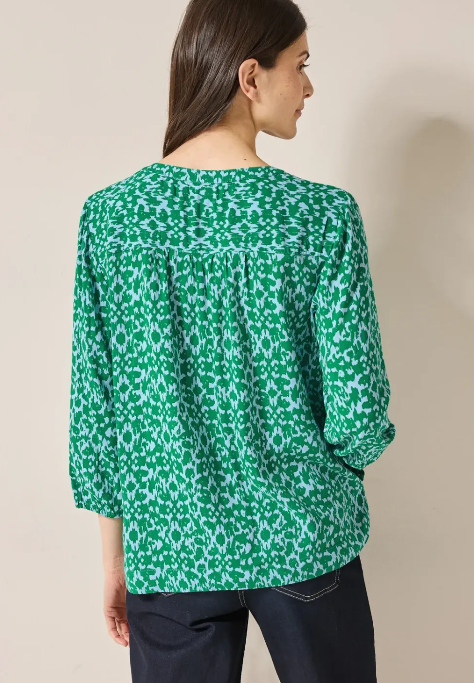 Print-Bluse mit Glitzer