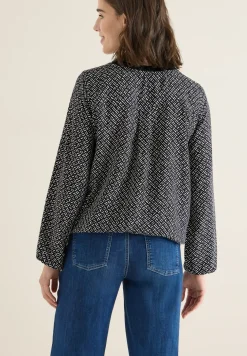 Print-Bluse mit Glitzer