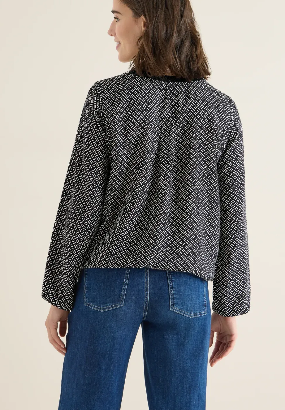Print-Bluse mit Glitzer