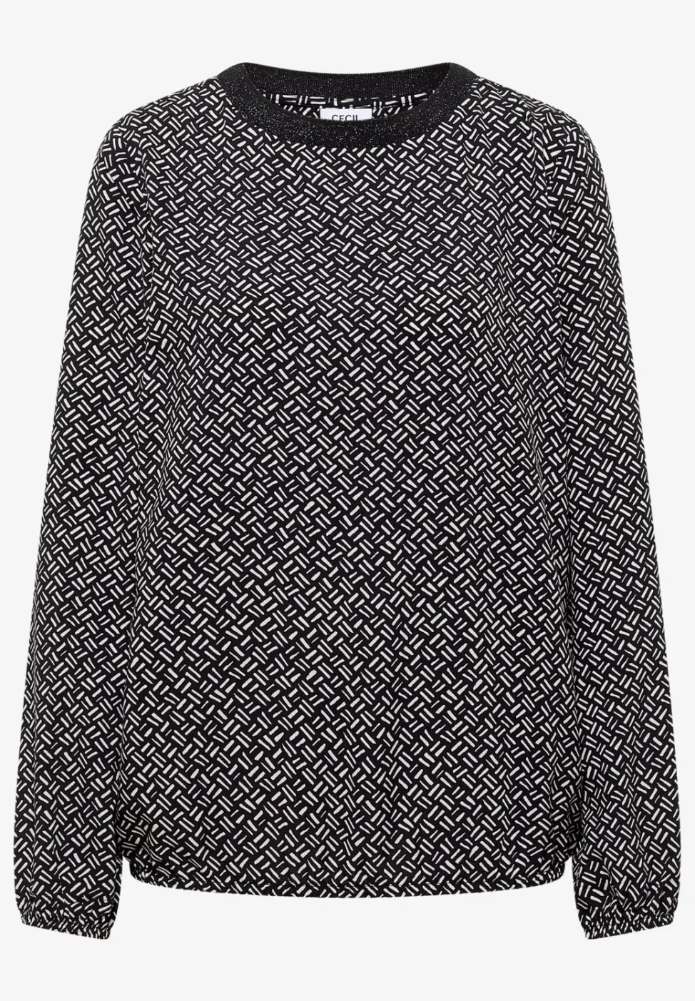Print-Bluse mit Glitzer