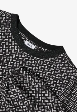 Print-Bluse mit Glitzer