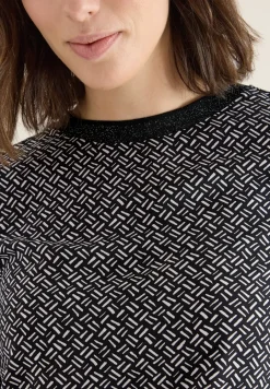 Print-Bluse mit Glitzer