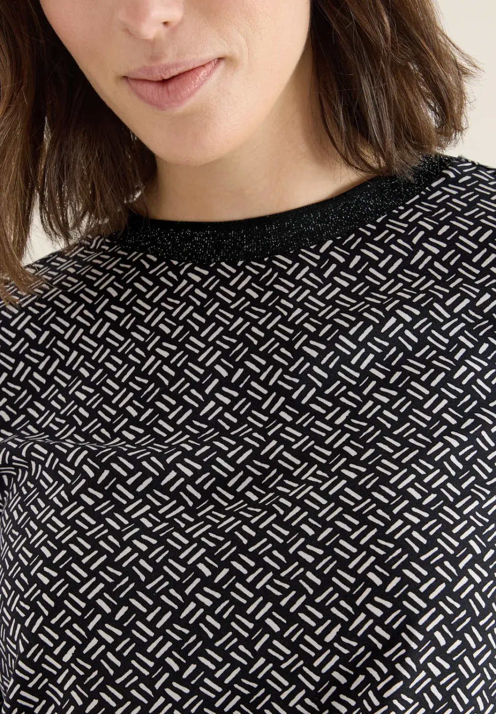 Print-Bluse mit Glitzer