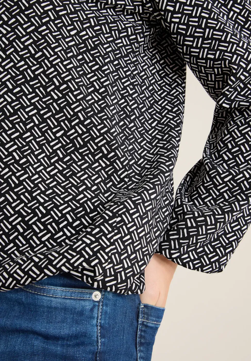 Print-Bluse mit Glitzer