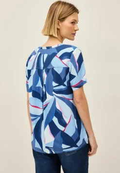 Print-Bluse mit Knoten