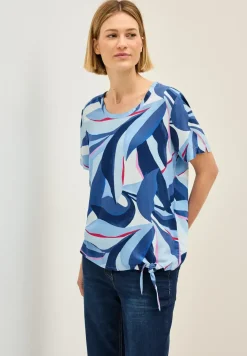 Print-Bluse mit Knoten