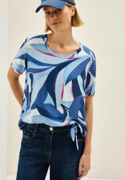 Print-Bluse mit Knoten