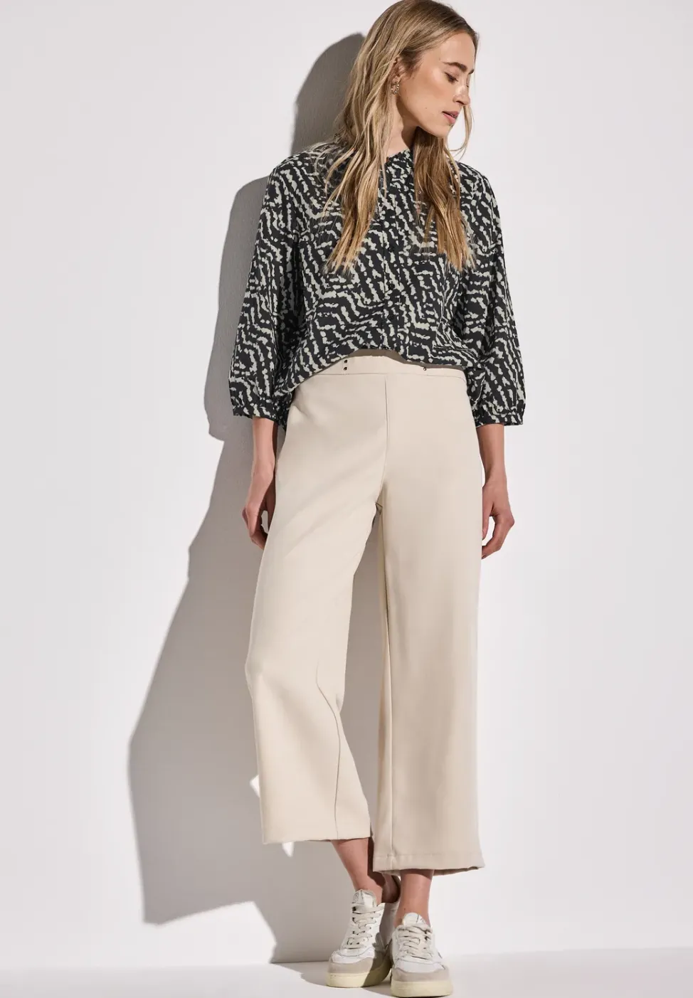 Print-Bluse mit Rüschen