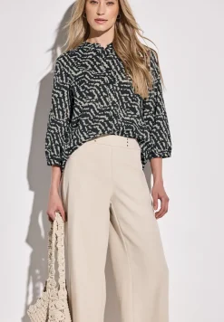 Print-Bluse mit Rüschen