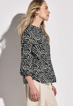 Print-Bluse mit Rüschen