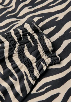Print-Bluse mit Smok-Details