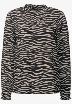 Print-Bluse mit Smok-Details