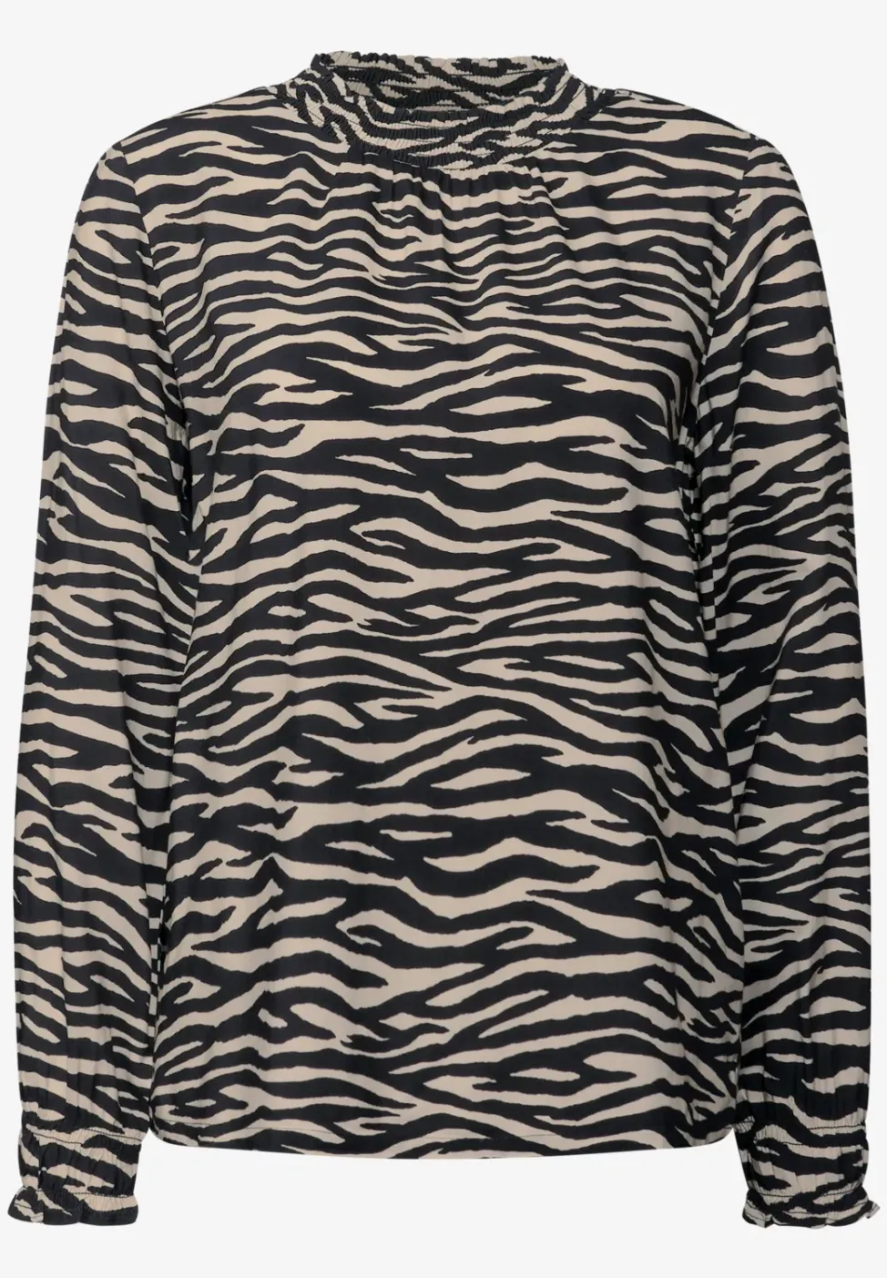 Print-Bluse mit Smok-Details