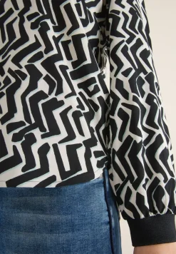 Print-Bluse mit Tape
