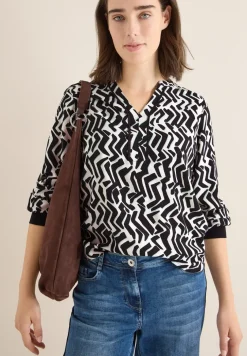 Print-Bluse mit Tape