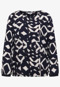Print-Bluse mit Tapebündchen