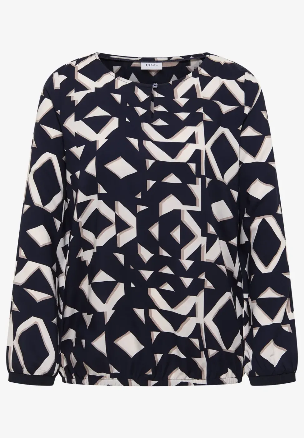 Print-Bluse mit Tapebündchen