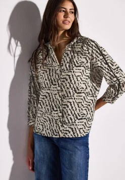Print-Bluse mit Tapedetails