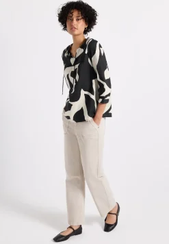 Print-Bluse mit Tape-Details