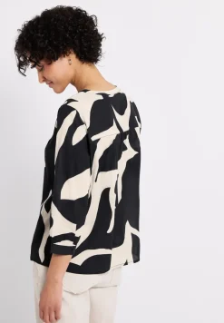 Print-Bluse mit Tape-Details