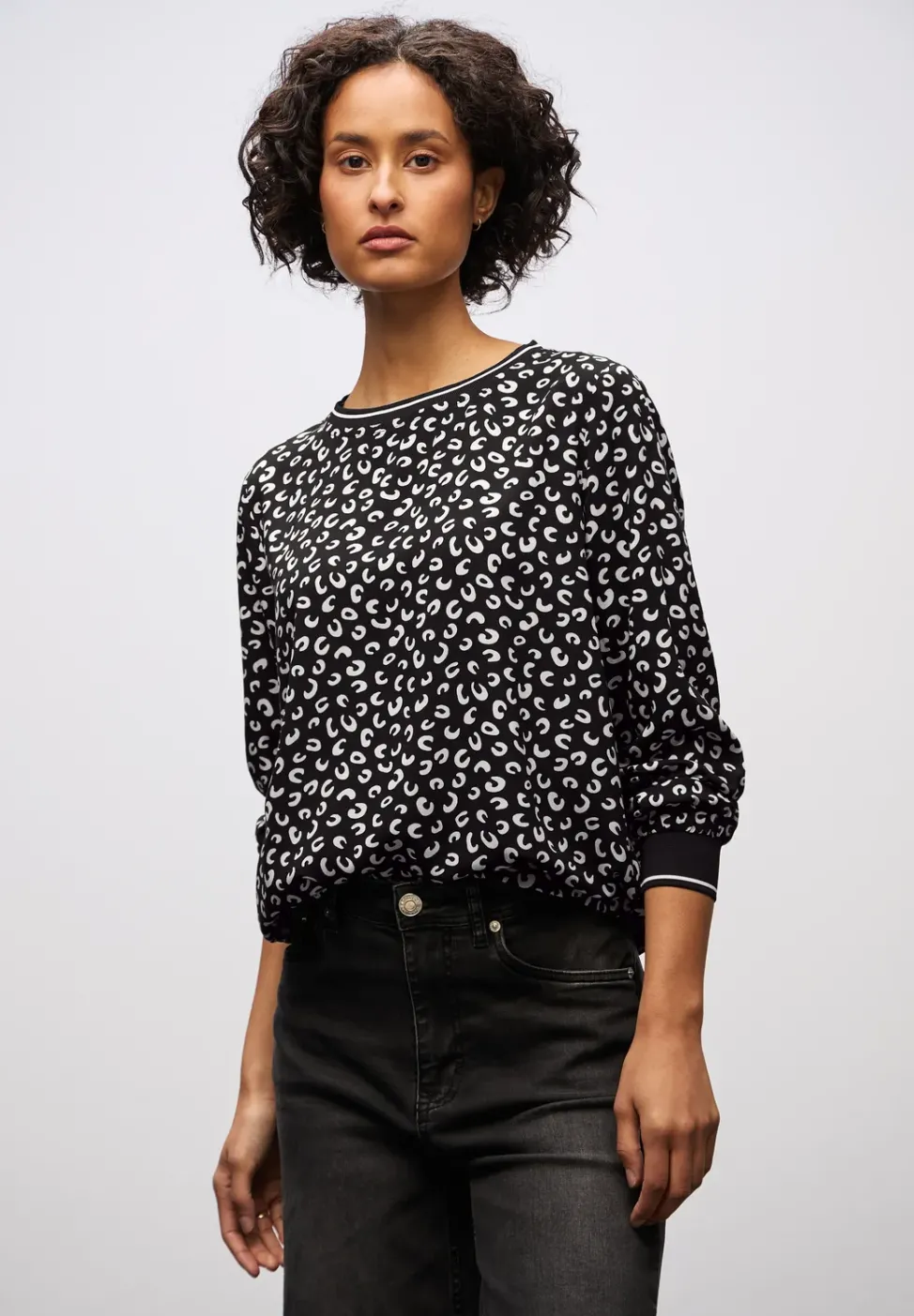 Print Bluse mit Tape Details