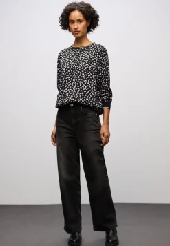 Print Bluse mit Tape Details