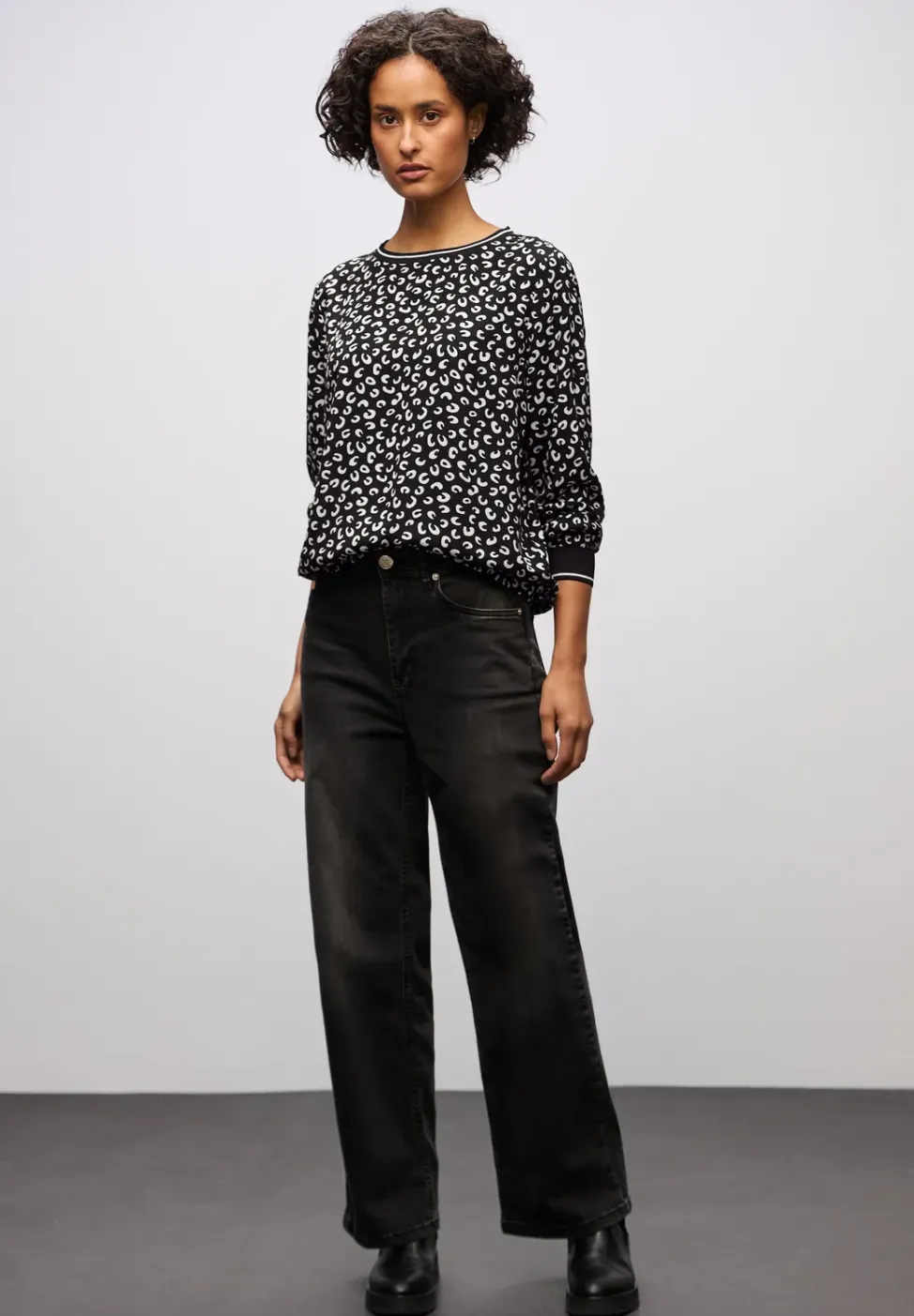 Print Bluse mit Tape Details
