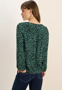 Print-Bluse mit Tunnelzug