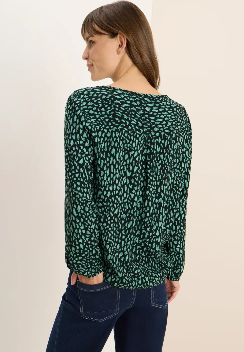 Print-Bluse mit Tunnelzug