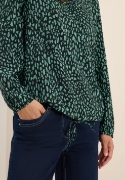 Print-Bluse mit Tunnelzug