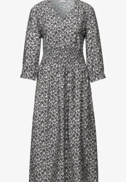 Print-Kleid mit Smock-Detail