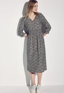 Print-Kleid mit Smock-Detail