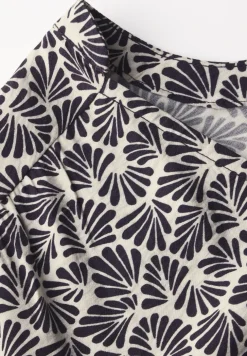 Print-Kleid mit Smock-Detail