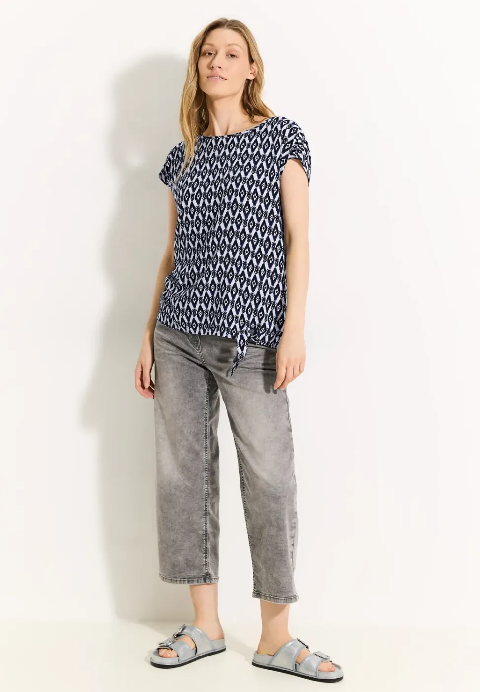 Print Knoten Bluse