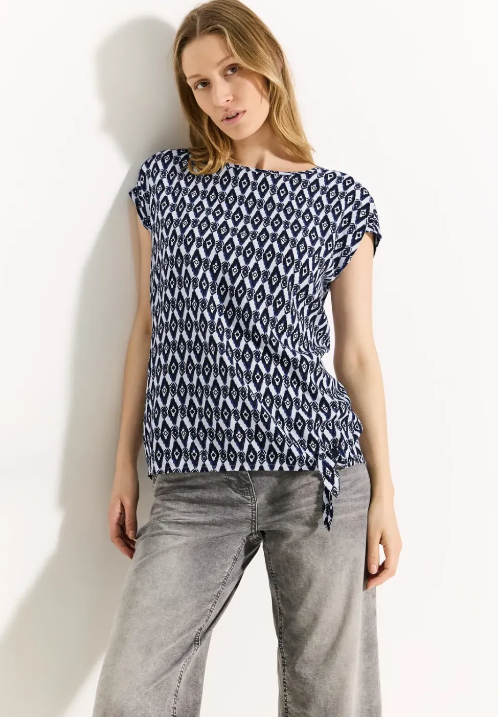 Print Knoten Bluse