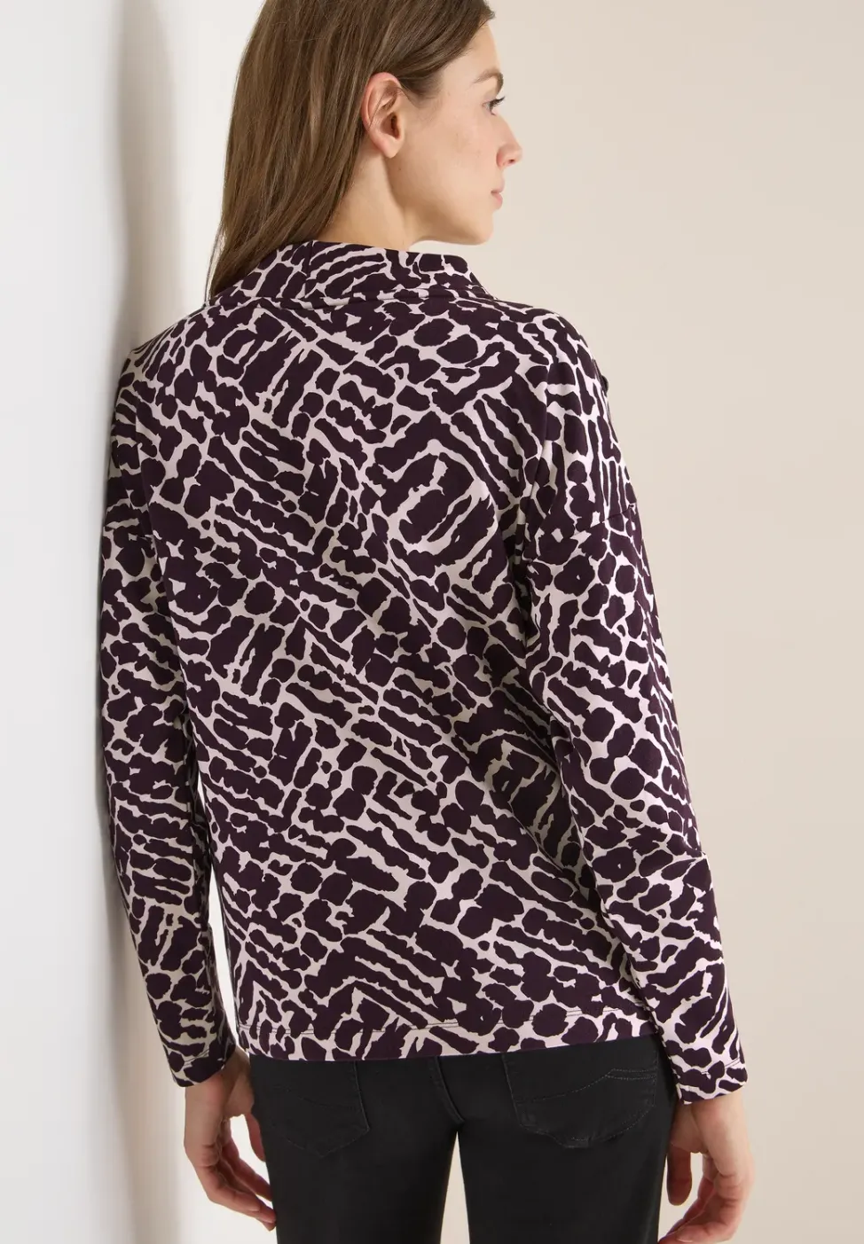 Print-Shirt mit Knopfdetails