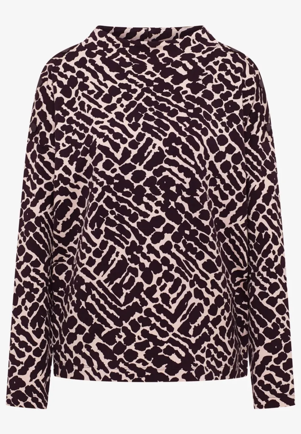 Print-Shirt mit Knopfdetails
