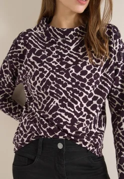 Print-Shirt mit Knopfdetails