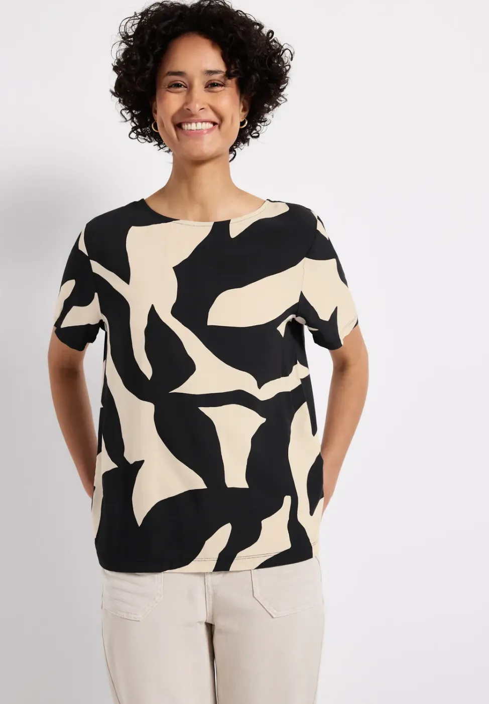 Print-Shirt mit Bänderdetail
