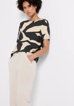 Print-Shirt mit Bänderdetail