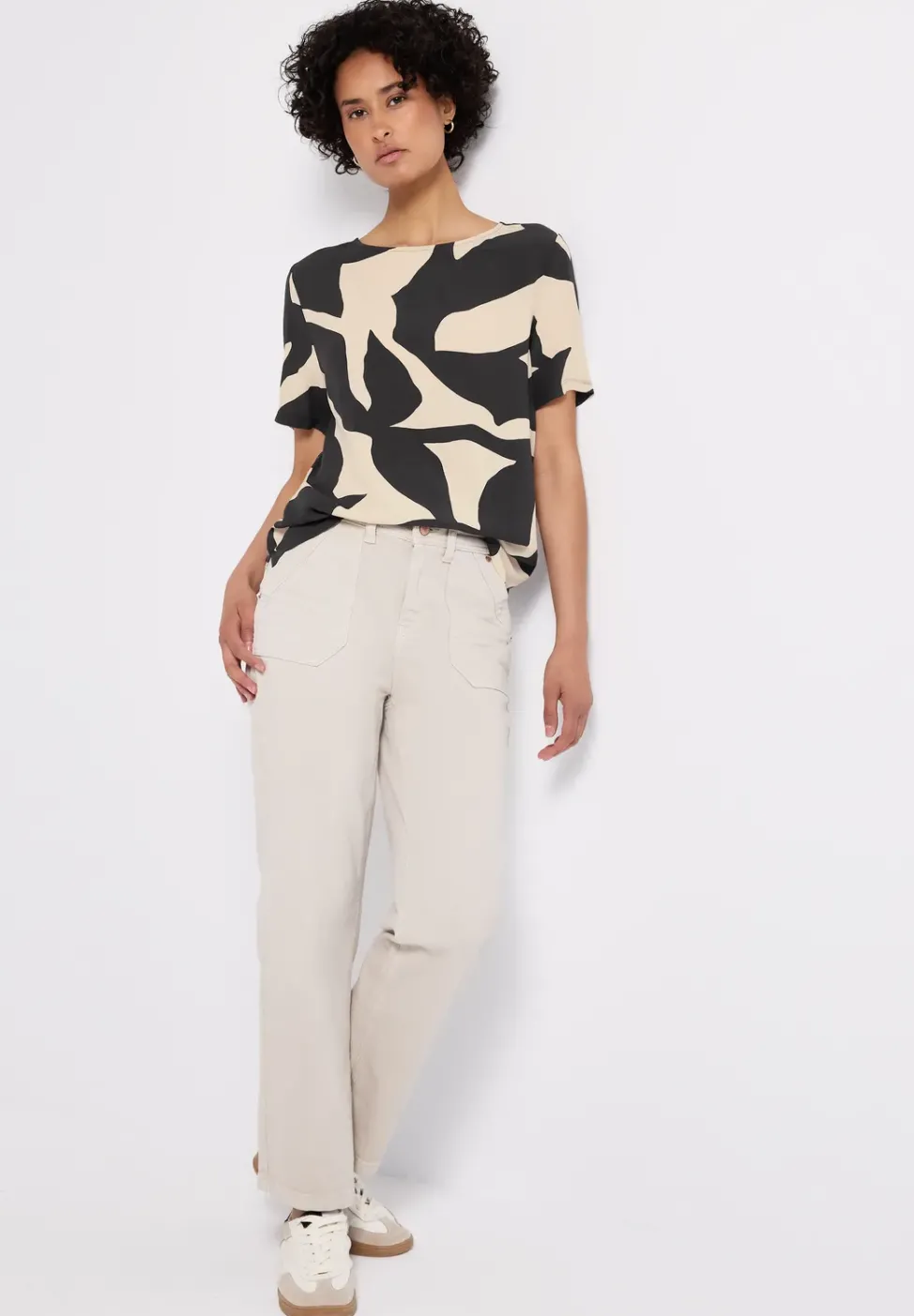 Print-Shirt mit Bänderdetail