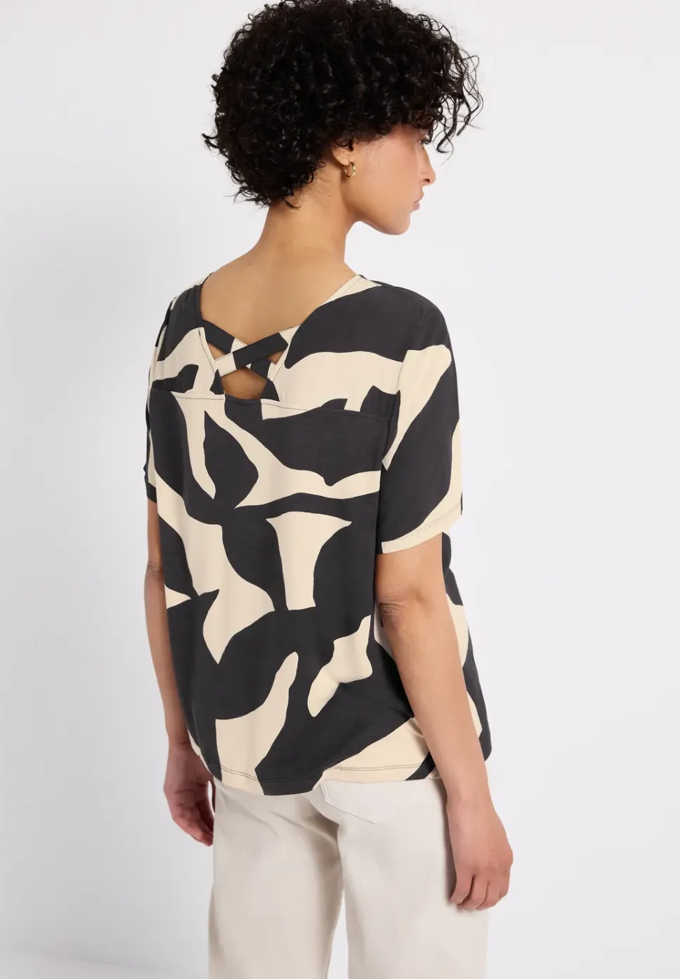 Print-Shirt mit Bänderdetail