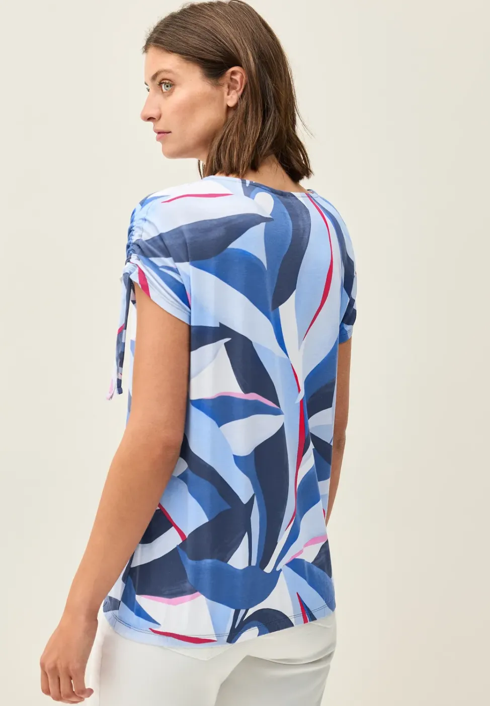 Print-Shirt mit Raffung