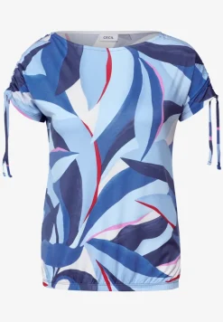 Print-Shirt mit Raffung