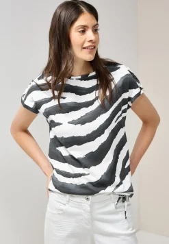 Print Shirt mit Raffung