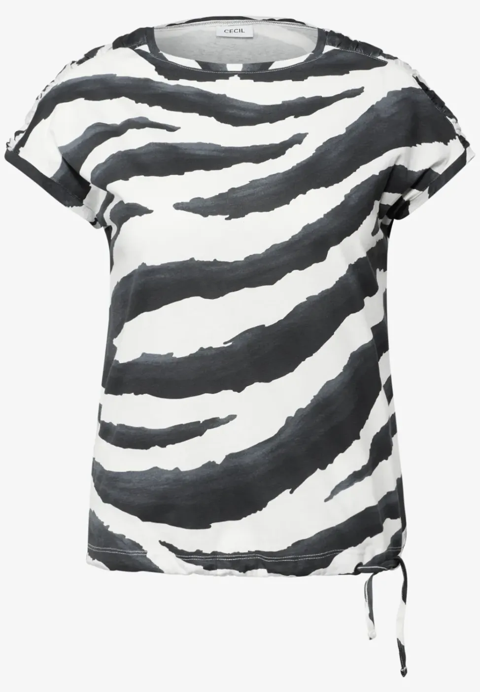 Print Shirt mit Raffung