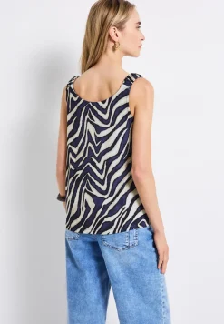 Print-Top mit Raffung