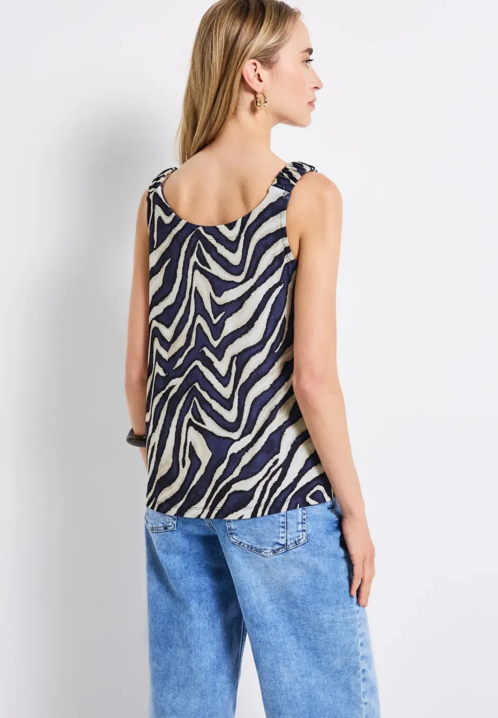 Print-Top mit Raffung