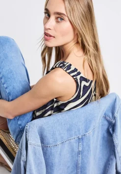 Print-Top mit Raffung