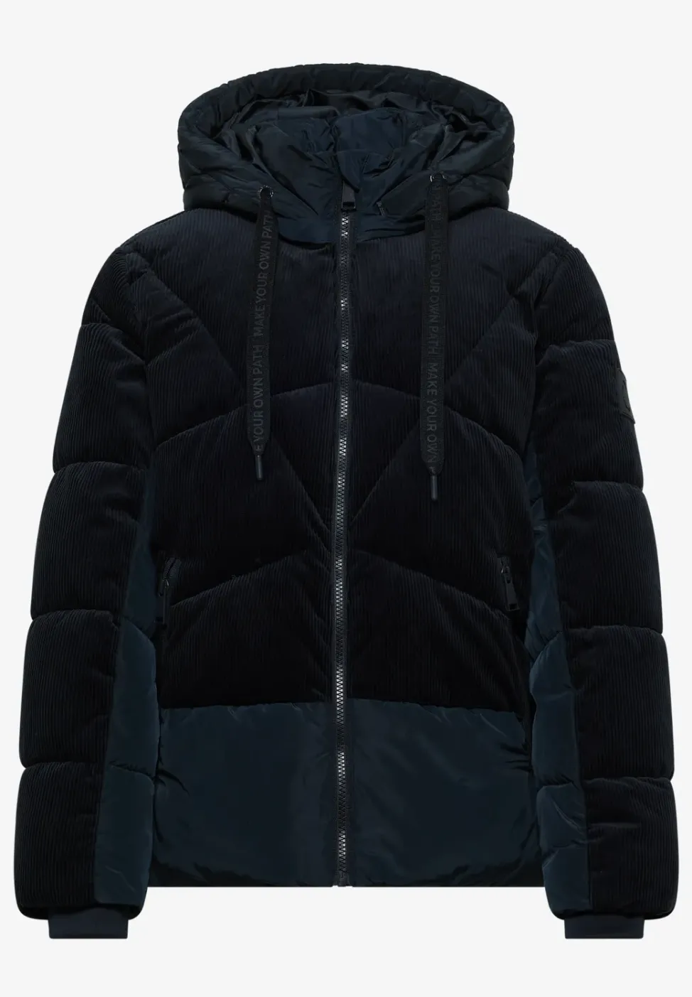 Puffer Jacke mit Cord-Mix